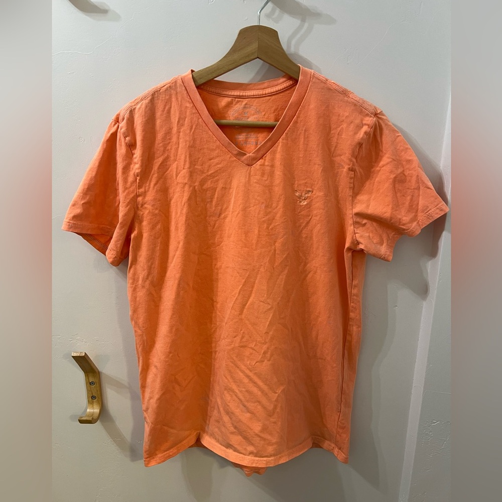 American Eagle Basic Orange Short Sleeve Shirt